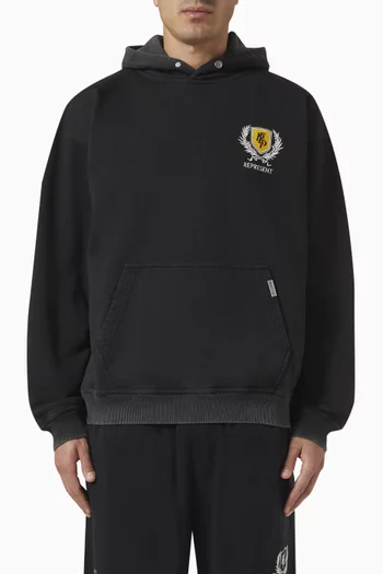 Crest Logo Hoodie in Cotton-jersey