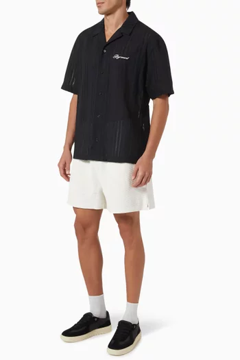 Embroidered Bowling Shirt in Cotton