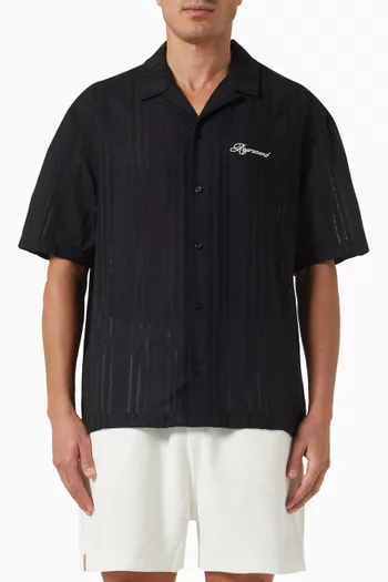 Embroidered Bowling Shirt in Cotton