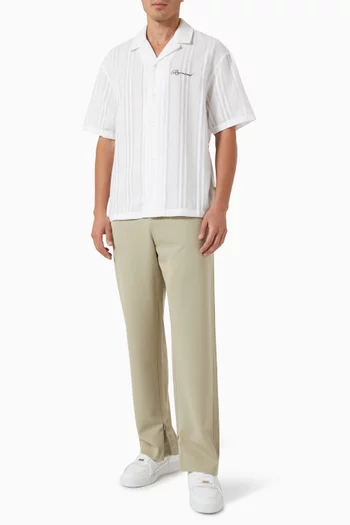 Embroidered Bowling Shirt in Cotton