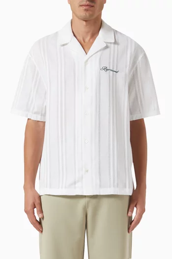 Embroidered Bowling Shirt in Cotton