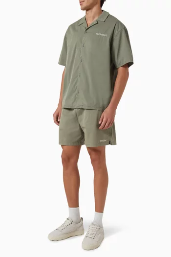 Script Logo Camp Shirt in Cotton-blend