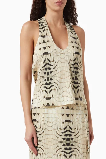 Cuban Crocodile Luis Cami Top in Silk