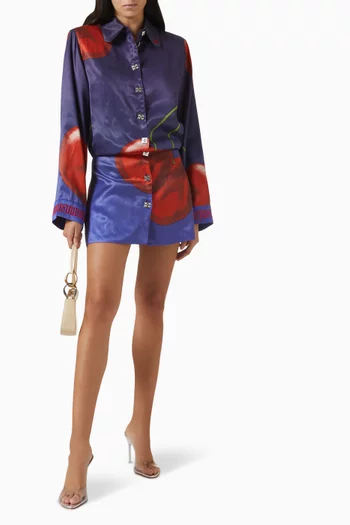 Night Cherry Shirt Dress