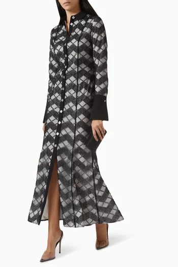 Bead-embellished Maxi Dress in Mesh