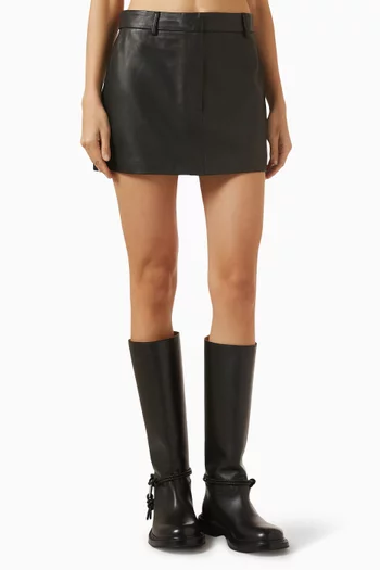 Mini Skirt in Lambskin Leather
