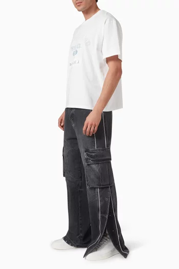Track Logo Cargo Pants in Denim