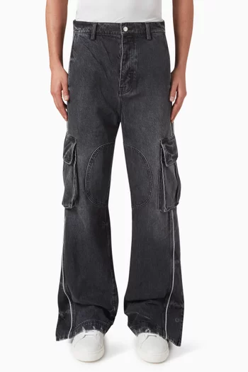 Navy cargo jeans balenciaga deals