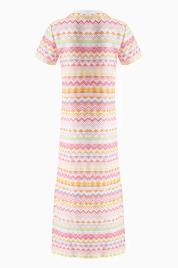 Chevron Print T-shirt Dress in Cotton Jersey