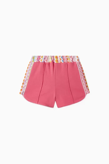 Chevron-print Sweatshorts in Cotton