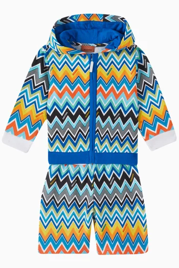 Chevron-print Hoodie in Jersey
