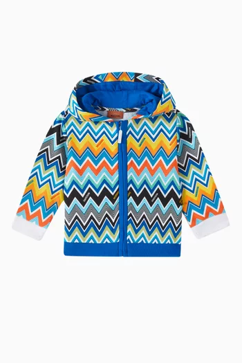 Chevron-print Hoodie in Jersey