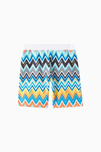Baby Chevron Shorts in Cotton Jersey