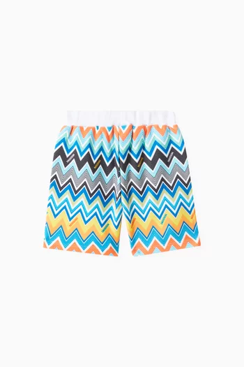 Baby Chevron Shorts in Cotton Jersey