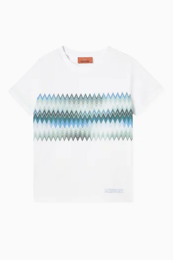 Chevron-printed T-shirt in Cotton