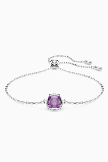 February Birthstone Bracelet in Rhodium-plated Metal