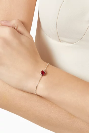 January Birthstone Bracelet in Rhodium-plated Metal