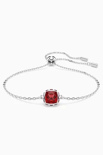 January Birthstone Bracelet in Rhodium-plated Metal