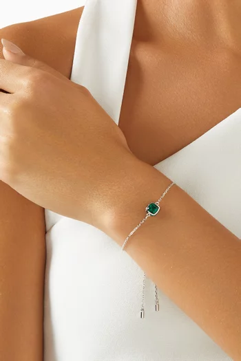May Birthstone Bracelet in Rhodium-plated Metal