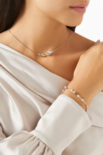 Constella Crystal & Pearl Bracelet in Rhodium-plated Metal