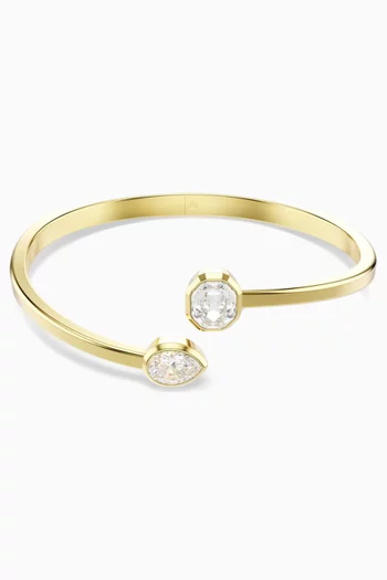 Imber Mixed-cut Crystal Bangle in Gold-tone Metal