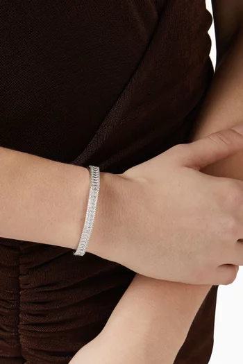 Matrix Bangle in Rhodium-plated Metal