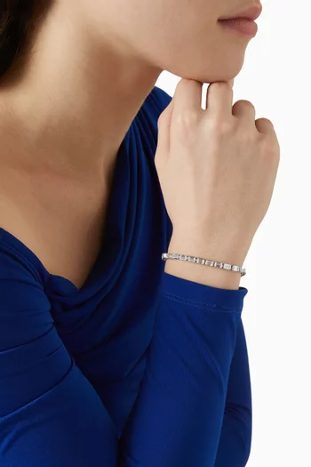 Matrix Tennis Bracelet in Rhodium-plated Metal
