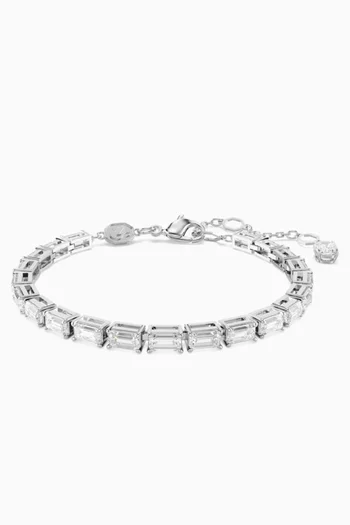 Matrix Tennis Bracelet in Rhodium-plated Metal