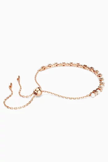 Matrix Tennis Bracelet in Rose-gold Plated Metal