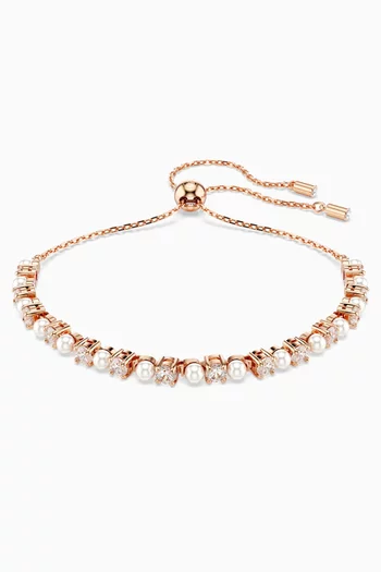 Matrix Tennis Bracelet in Rose-gold Plated Metal
