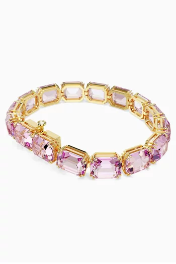 Millenia Crystal Tennis Bracelet in Gold-plated Metal