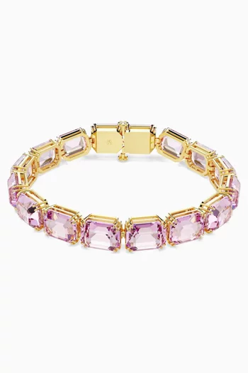 Millenia Crystal Tennis Bracelet in Gold-plated Metal