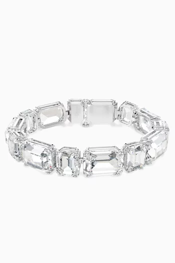 Millenia Crystal Bracelet in Rhodium-plated Metal