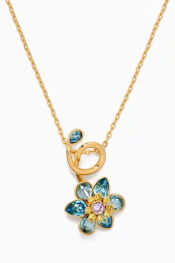 Idyllia Flower Pendant Necklace in Gold-tone Metal