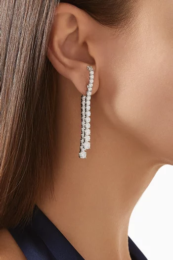 أقراط متدلية ماتريكس معدن مطلي روديوم