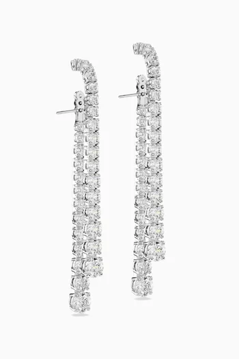 أقراط متدلية ماتريكس معدن مطلي روديوم