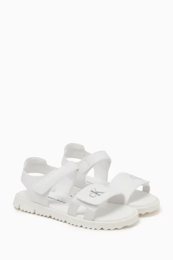 Logo-embossed Sandals in Faux Leather