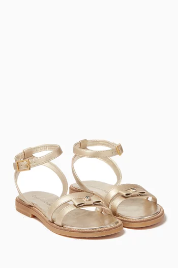 Bow Sandals in Leather