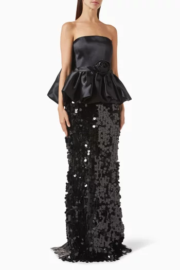 Strapless Peplum Dress