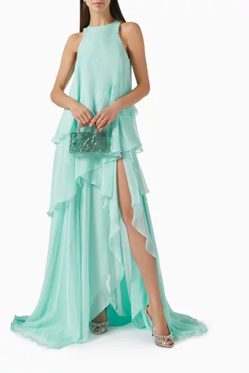 Layered Sleeveless Dress in Chiffon