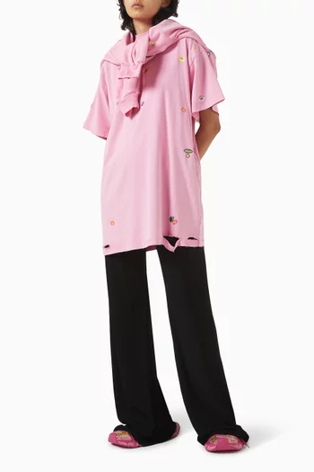 بنطال بخصر مطاطي كريب مخملي