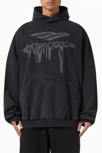 Oversized 3B Liquified Hoodie in Fleece