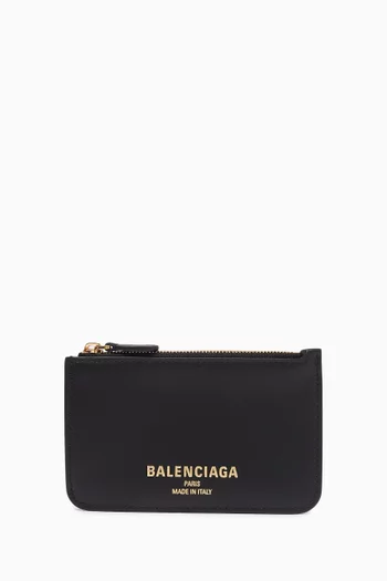 حافظة بطاقات وعملات معدنية كاش 2.0 طويلة جلد عجل ناعم