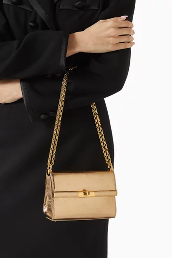 Marlene Crossbody Bag in Metallic Leather