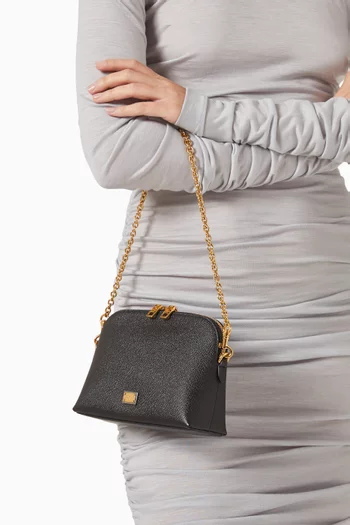 Mini Logo-plaque Bag in Dauphine Leather
