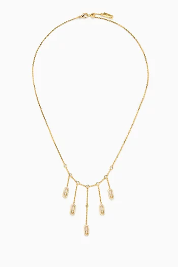 Move Uno Pavé Diamond Fringe Necklace in 18kt Pink Gold