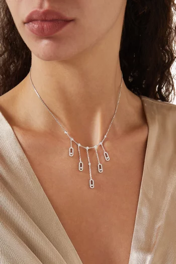 Move Uno Pavé Diamond Fringe Necklace in 18kt White Gold