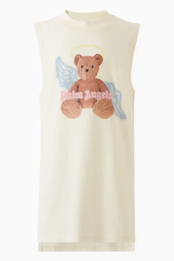 Bear Angel Sleeveless Dress in Cotton