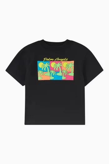 Triple Pop Palms T-shirt in Cotton