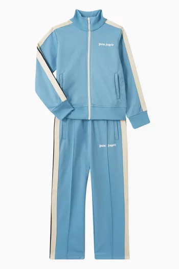 Logo Print Striped Sweatpants in Cotton